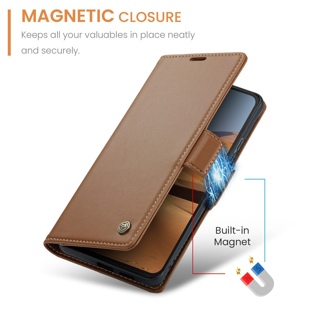 CASEME For Xiaomi Redmi Note 14 4G (164.84mm) Case  023 Series RFID Blocking Leather Wallet Stand Phone Cover