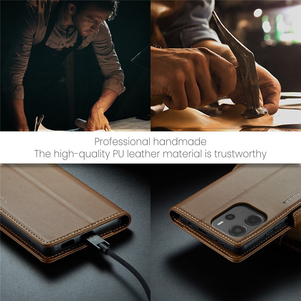 CASEME For Xiaomi Redmi Note 14 4G (164.84mm) Case  023 Series RFID Blocking Leather Wallet Stand Phone Cover