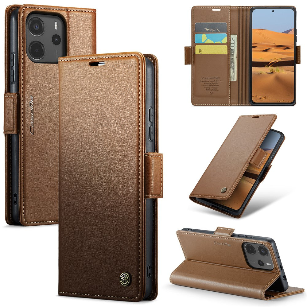 CASEME For Xiaomi Redmi Note 14 4G (164.84mm) Case  023 Series RFID Blocking Leather Wallet Stand Phone Cover