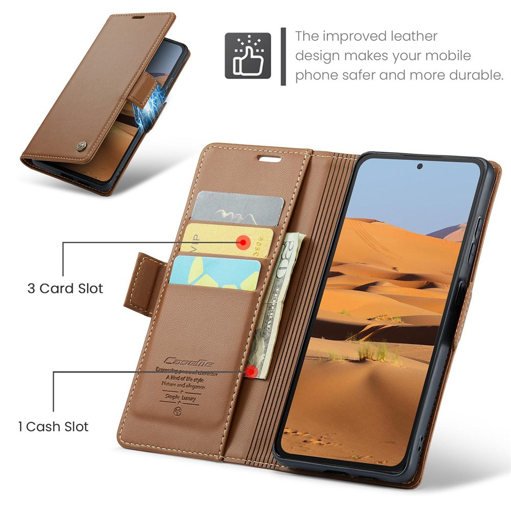 CASEME For Xiaomi Redmi Note 14 4G (164.84mm) Case  023 Series RFID Blocking Leather Wallet Stand Phone Cover