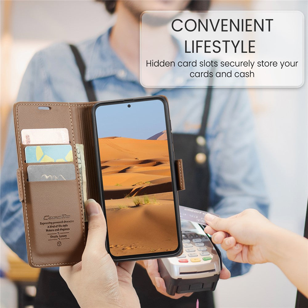 CASEME For Xiaomi Redmi Note 14 4G (164.84mm) Case  023 Series RFID Blocking Leather Wallet Stand Phone Cover