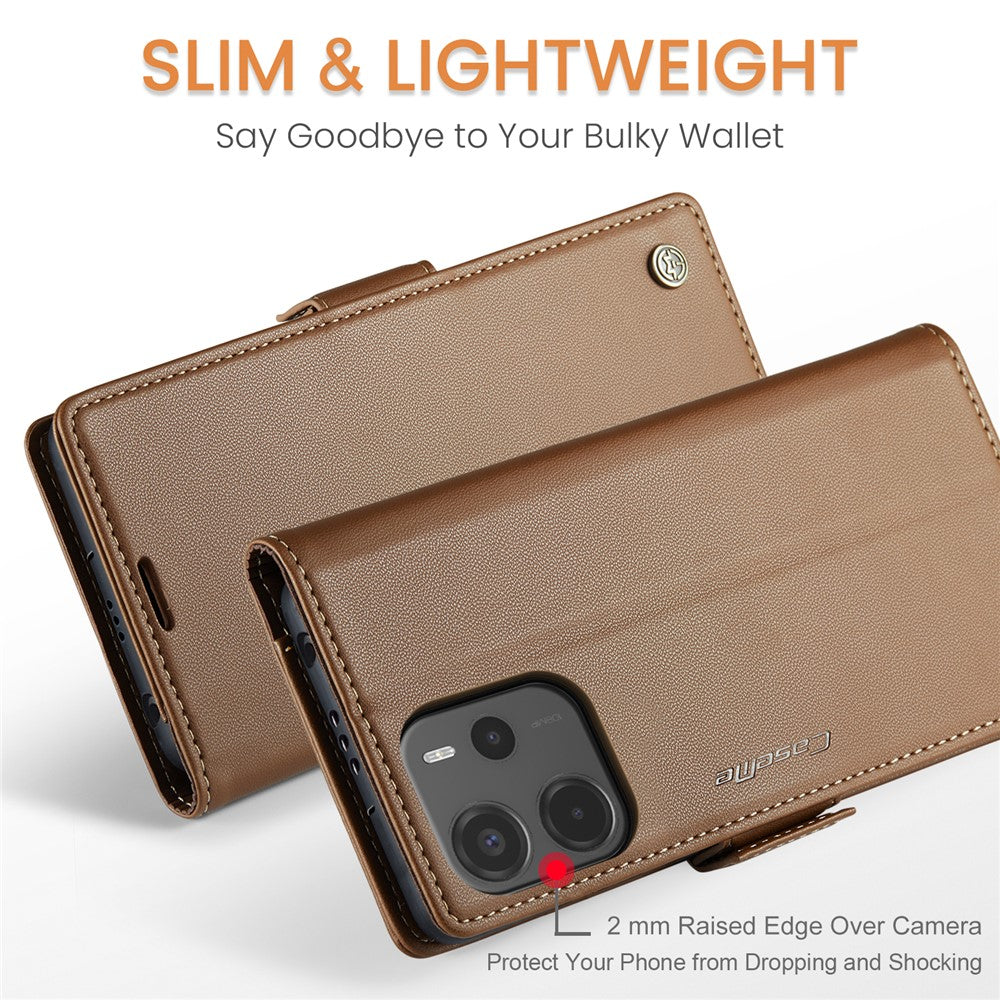 CASEME For Xiaomi Redmi Note 14 4G (164.84mm) Case  023 Series RFID Blocking Leather Wallet Stand Phone Cover
