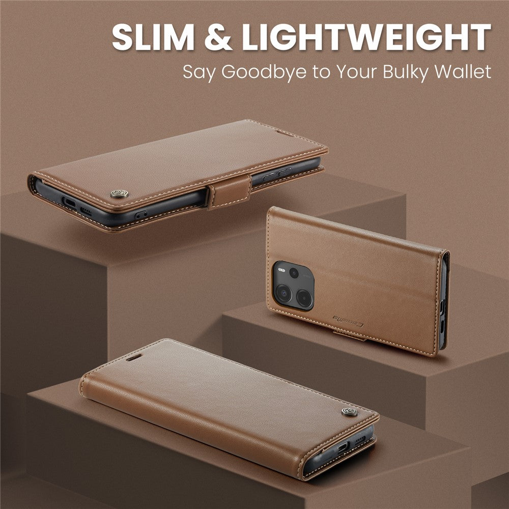 CASEME For Xiaomi Redmi Note 14 4G (164.84mm) Case  023 Series RFID Blocking Leather Wallet Stand Phone Cover