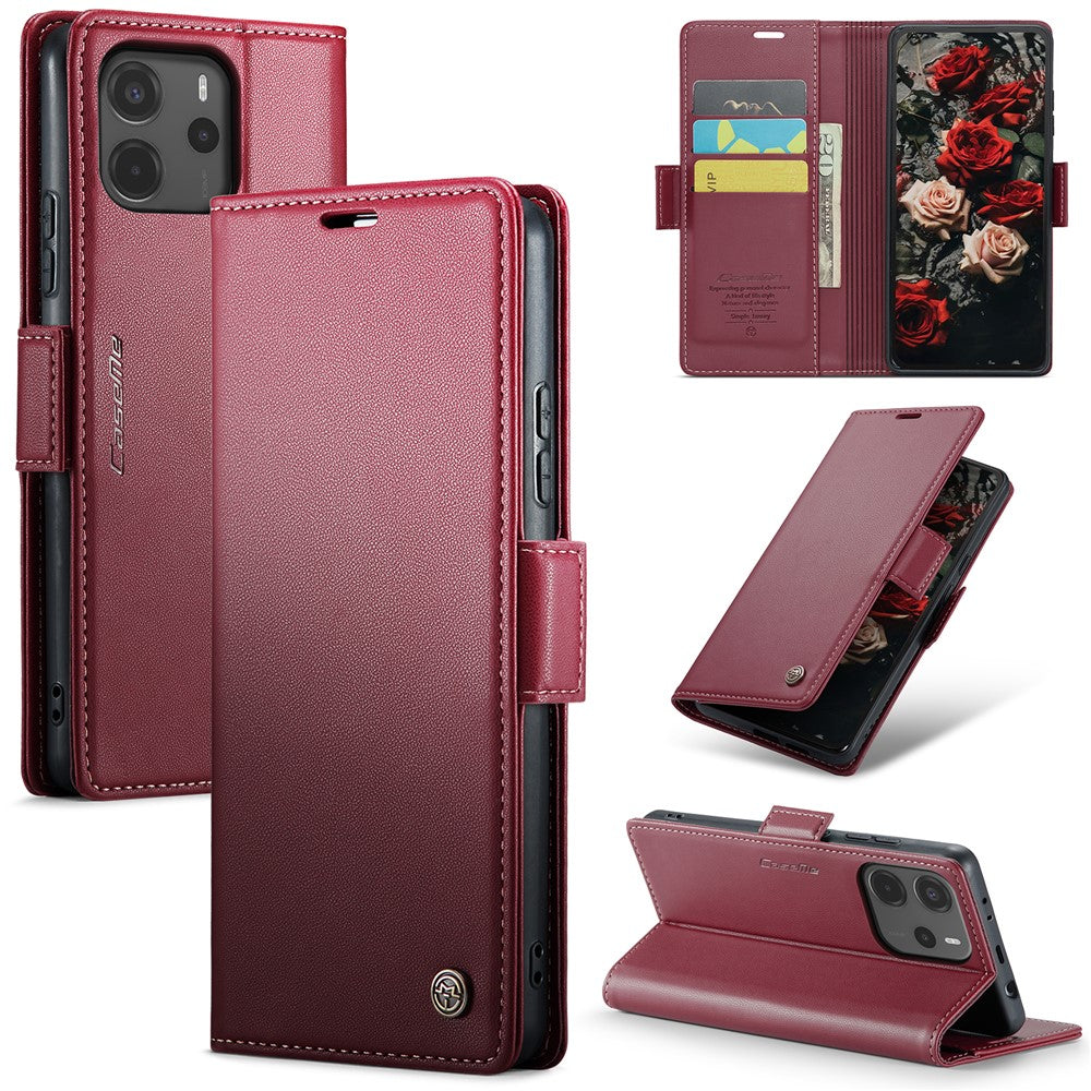 CASEME For Xiaomi Redmi Note 14 4G (164.84mm) Case  023 Series RFID Blocking Leather Wallet Stand Phone Cover