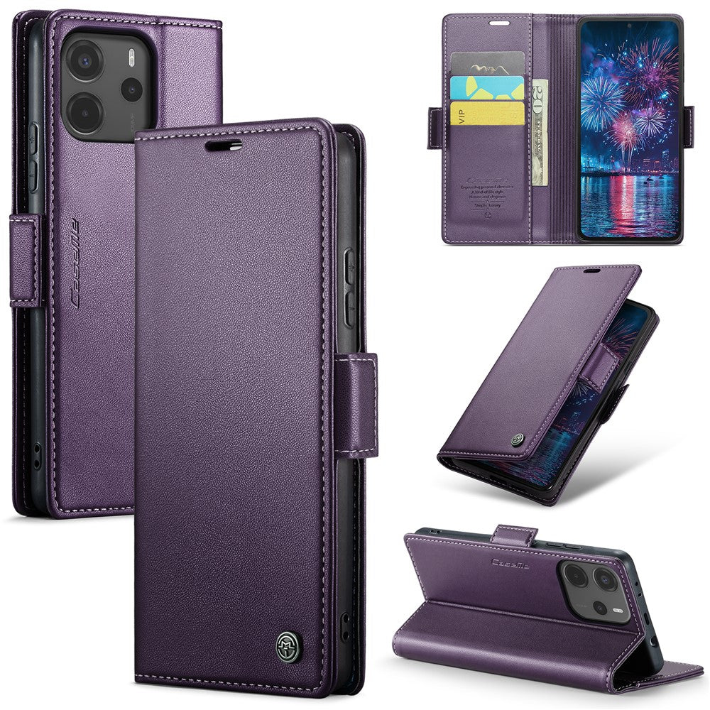 CASEME For Xiaomi Redmi Note 14 4G (164.84mm) Case  023 Series RFID Blocking Leather Wallet Stand Phone Cover