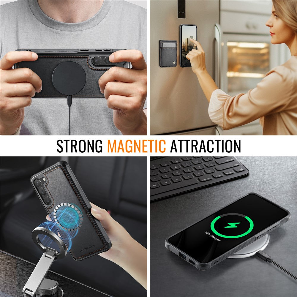Galaxy S23 Plus Leder-Hülle mit Kartenfach & RFID-Schutz – MagSafe kompatibel
