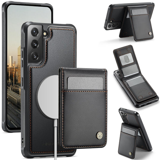Galaxy S22 5G Leder-Hülle mit Kartenfach & RFID-Schutz – MagSafe kompatibel