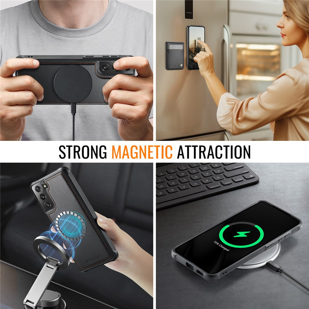 Galaxy S22 Plus 5G Leder-Hülle mit Kartenfach & RFID-Schutz – MagSafe kompatibel