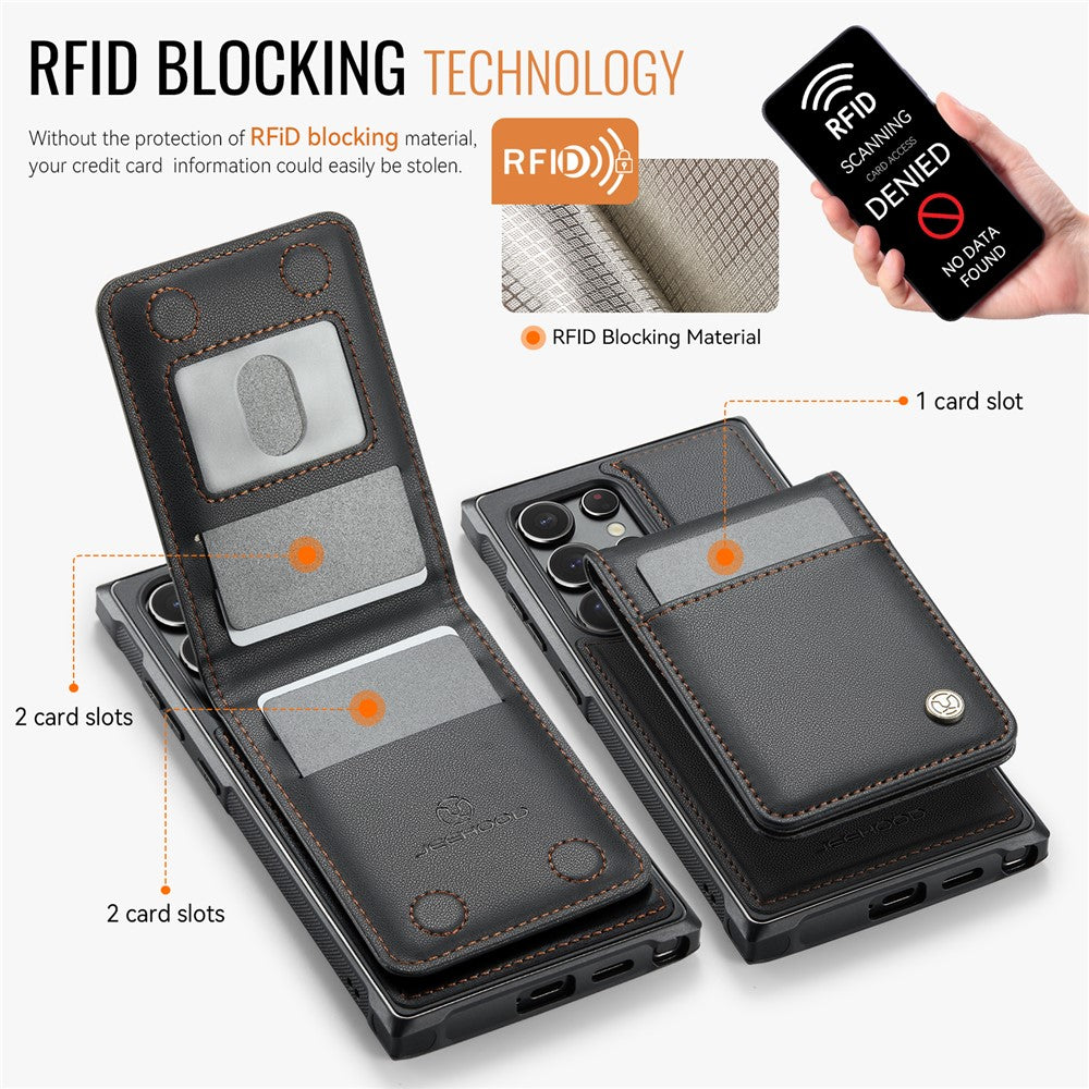 Galaxy S22 Ultra 5G Leder-Hülle mit Kartenfach & RFID-Schutz – MagSafe kompatibel