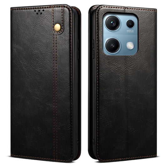 Xiaomi Redmi Note 14S 4G Wallet-Handyhülle – Crazy Horse Textur Waxy Leder Standfunktion