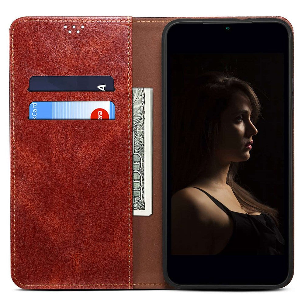 For Xiaomi Redmi Note 14S 4G Case Crazy Horse Texture Waxy Leather Wallet Stand Phone Cover
