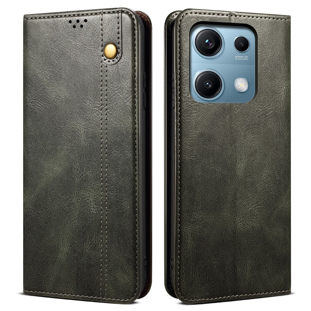 For Xiaomi Redmi Note 14S 4G Case Crazy Horse Texture Waxy Leather Wallet Stand Phone Cover
