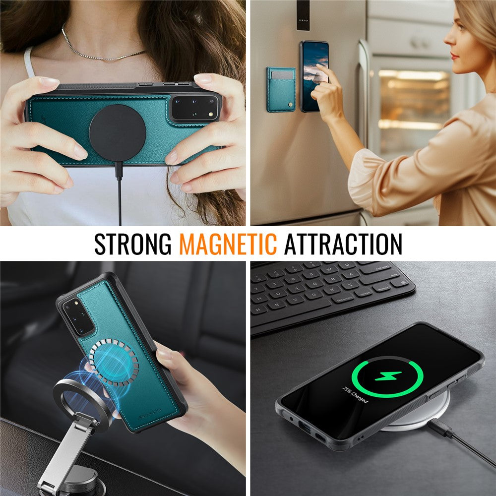 Galaxy S20 Plus 5G Leder-Hülle mit Kartenfach & RFID-Schutz – MagSafe kompatibel