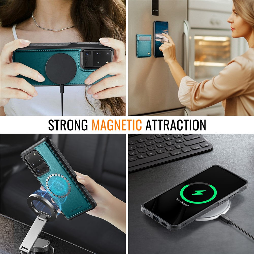 Galaxy S20 Ultra Leder-Hülle mit Kartenfach & RFID-Schutz – MagSafe kompatibel