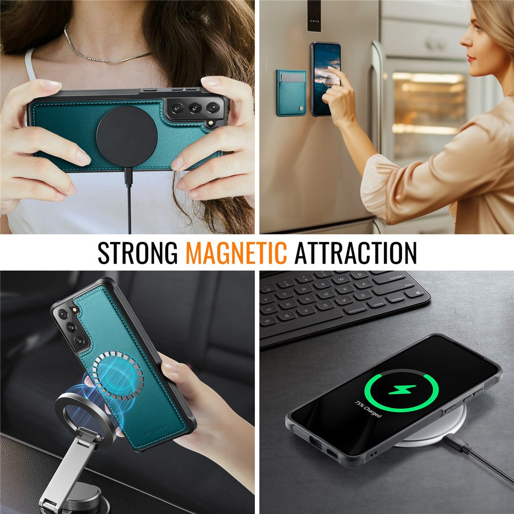 Galaxy S21 4G Leder-Hülle mit Kartenfach & RFID-Schutz – MagSafe kompatibel