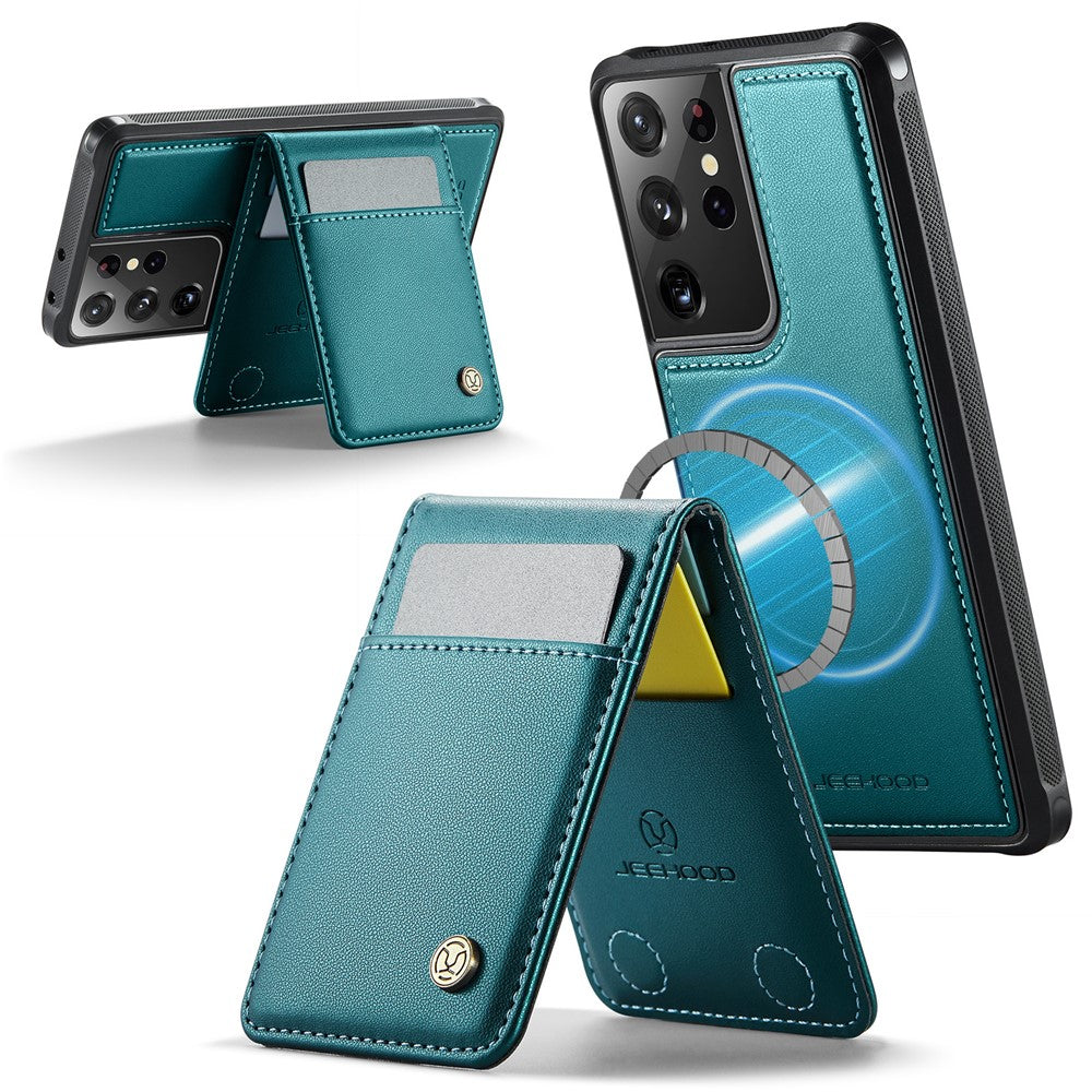 Galaxy S21 Ultra 5G Leder-Hülle mit Kartenfach & RFID-Schutz – MagSafe kompatibel