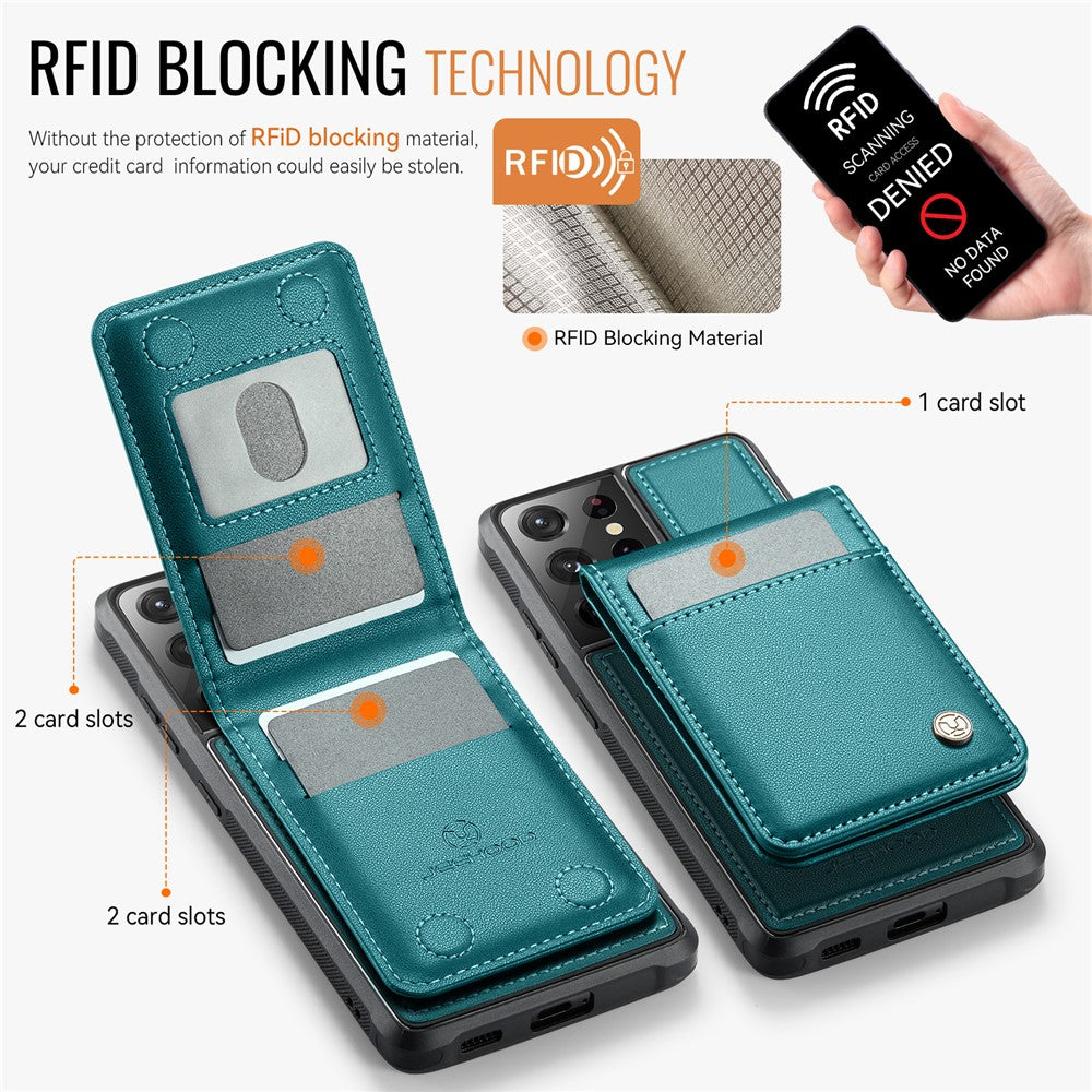 Galaxy S21 Ultra 5G Leder-Hülle mit Kartenfach & RFID-Schutz – MagSafe kompatibel