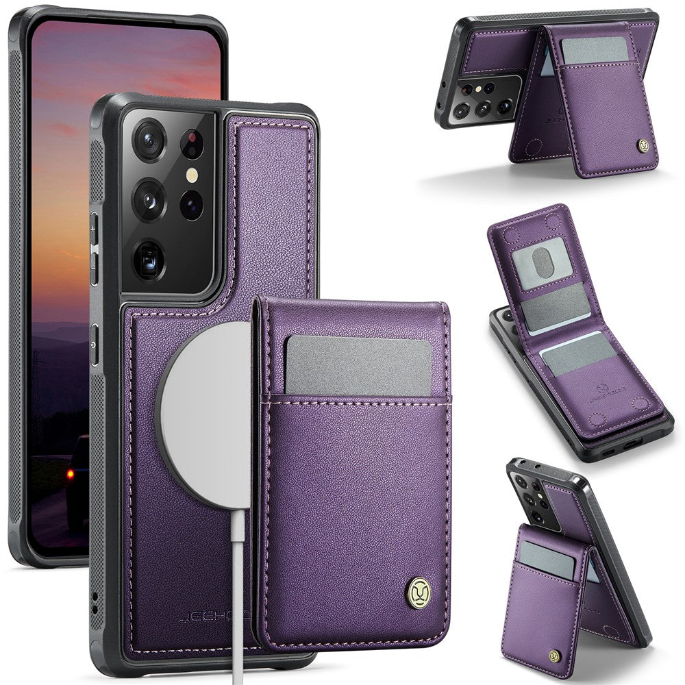 Galaxy S21 Ultra 5G Leder-Hülle mit Kartenfach & RFID-Schutz – MagSafe kompatibel