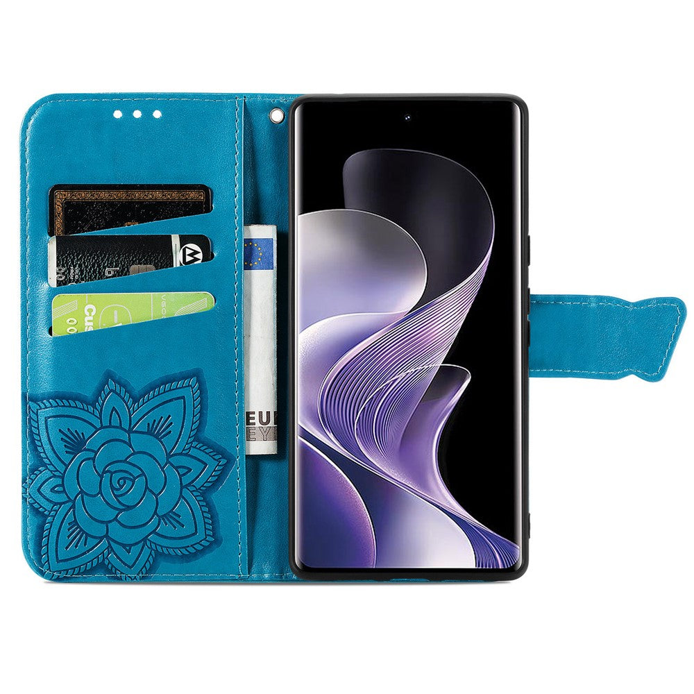 For Xiaomi Redmi Note 14 Pro 5G Case with Strap Butterfly Pattern PU Leather Wallet Phone Cover