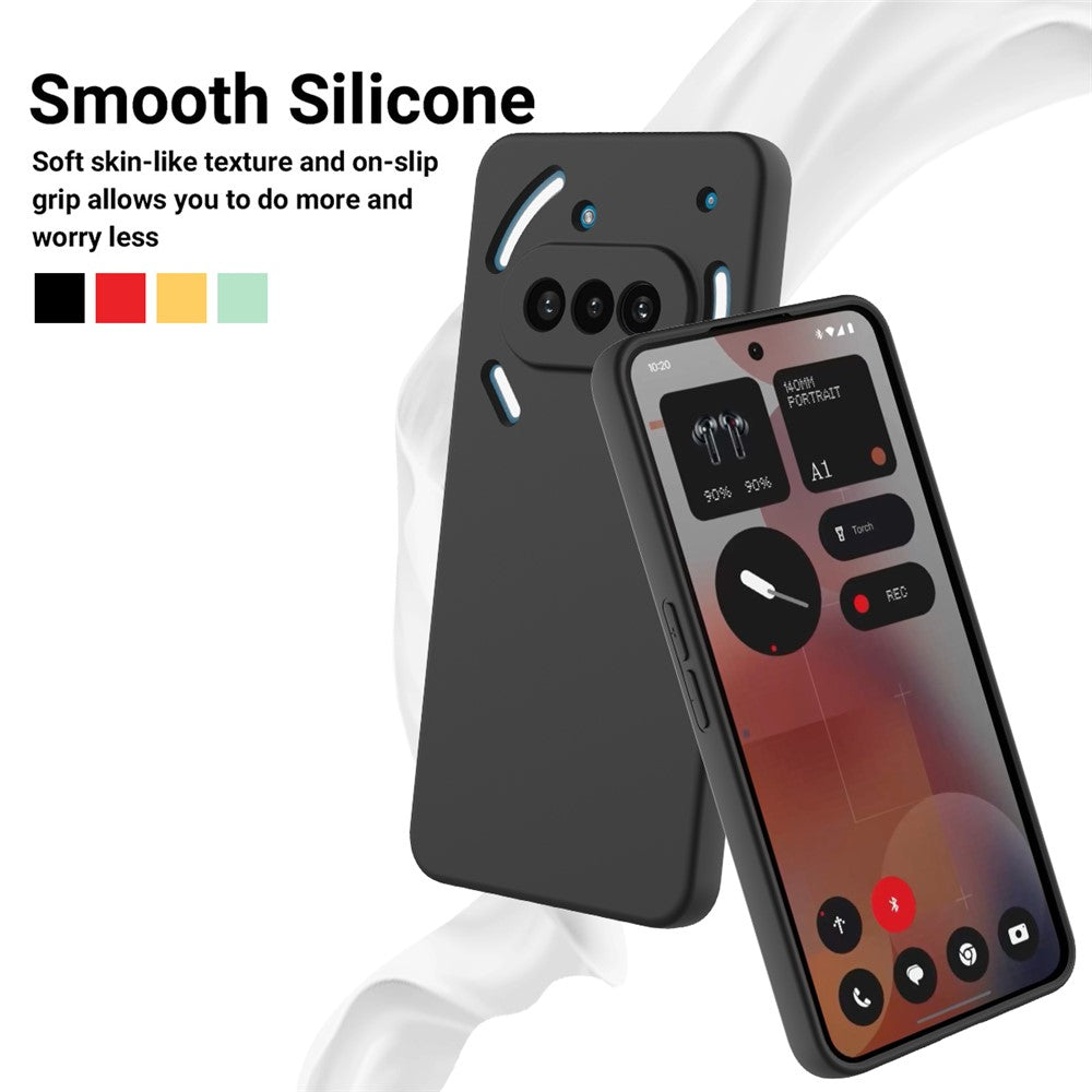 For Nothing Phone (3a) Liquid Silicone Case Phone Back Cover with Hand Strap