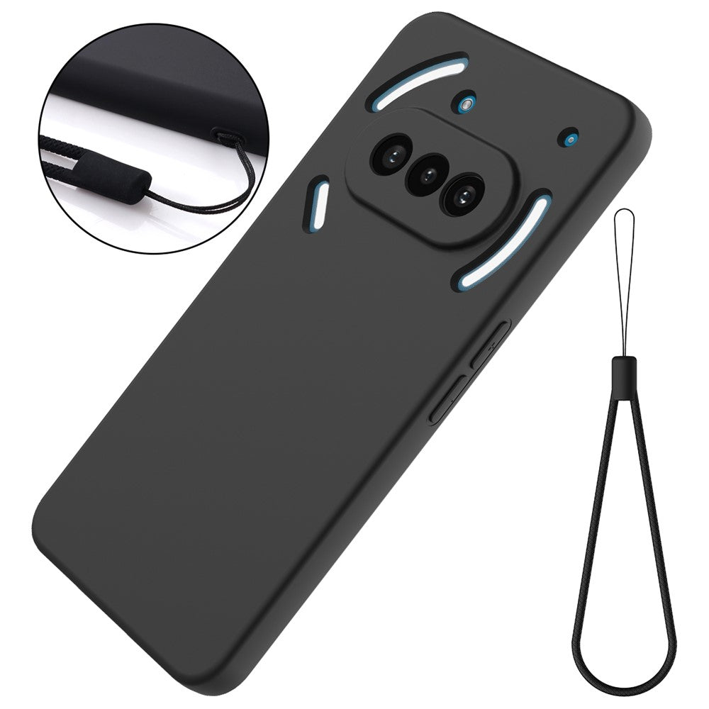 For Nothing Phone (3a) Liquid Silicone Case Phone Back Cover with Hand Strap