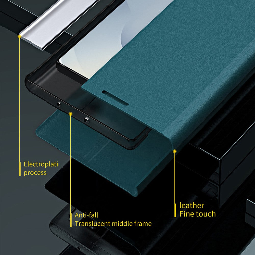 Galaxy S25 Edge Klappbare Hülle – elegant, stoßfest, mit Ständer & galvanisierter Oberfläche