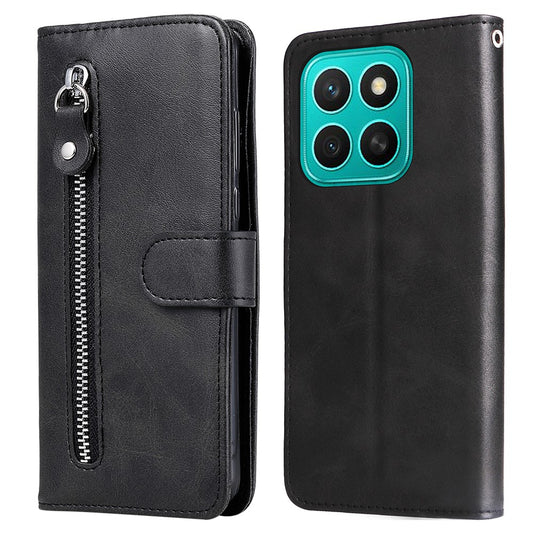 Honor X8c 4G Handyhülle – mit Reißverschluss, Brieftasche aus Kalbsleder, PU-Leder