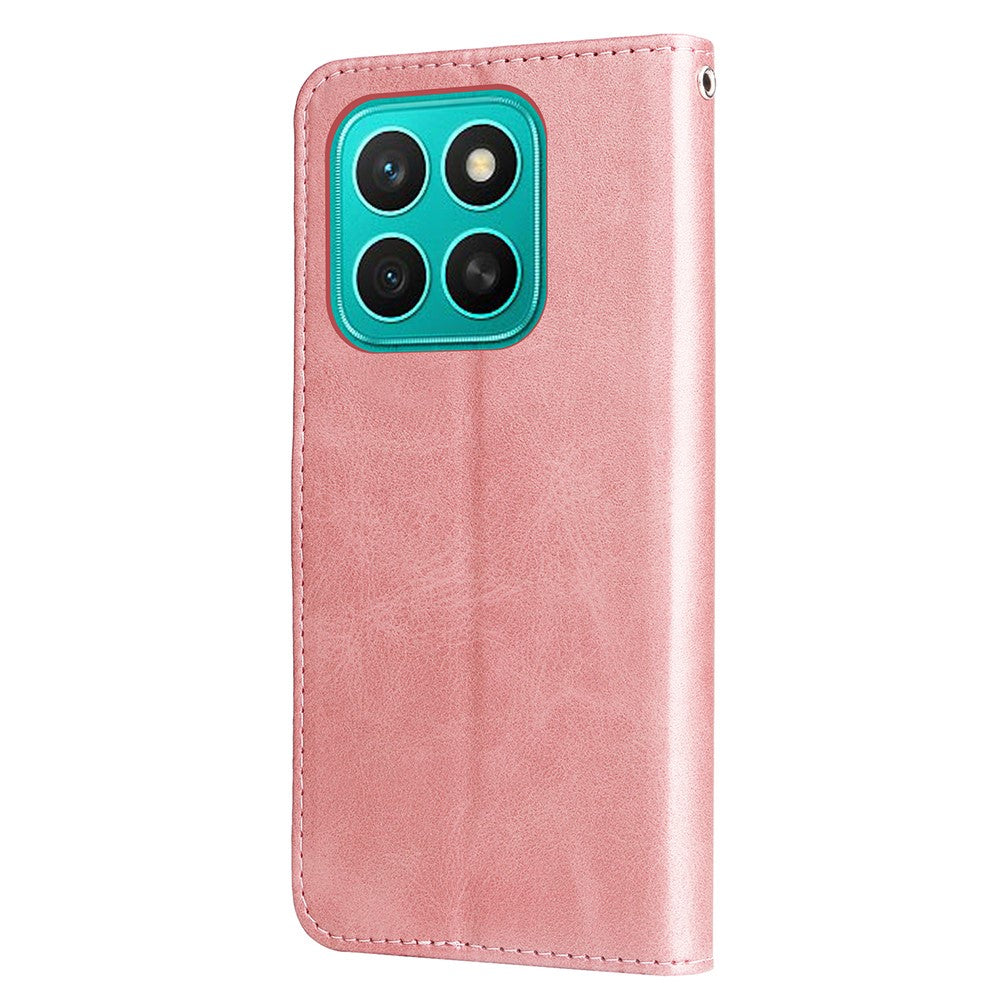 For Honor X8c 4G Case Zipper Wallet Calf Texture PU Leather Phone Cover