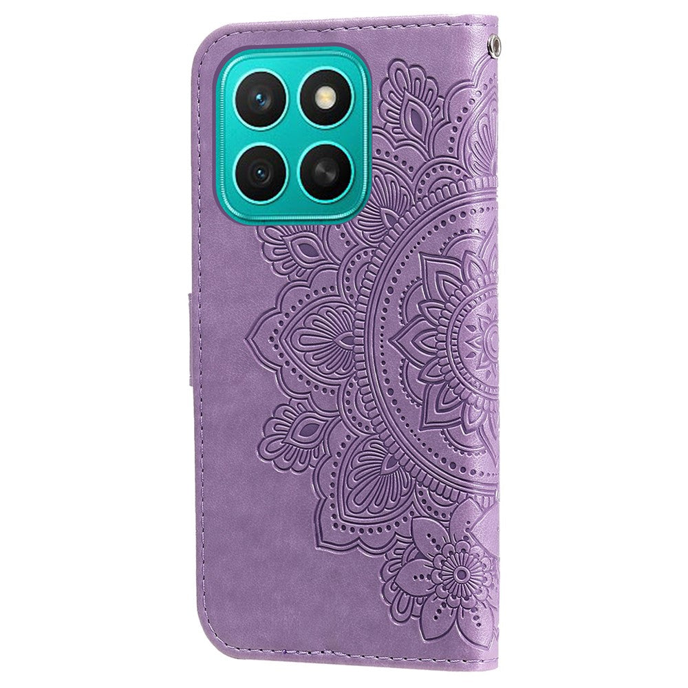 For Honor X8c 4G Case Floral Pattern PU Leather Wallet Stand Phone Cover