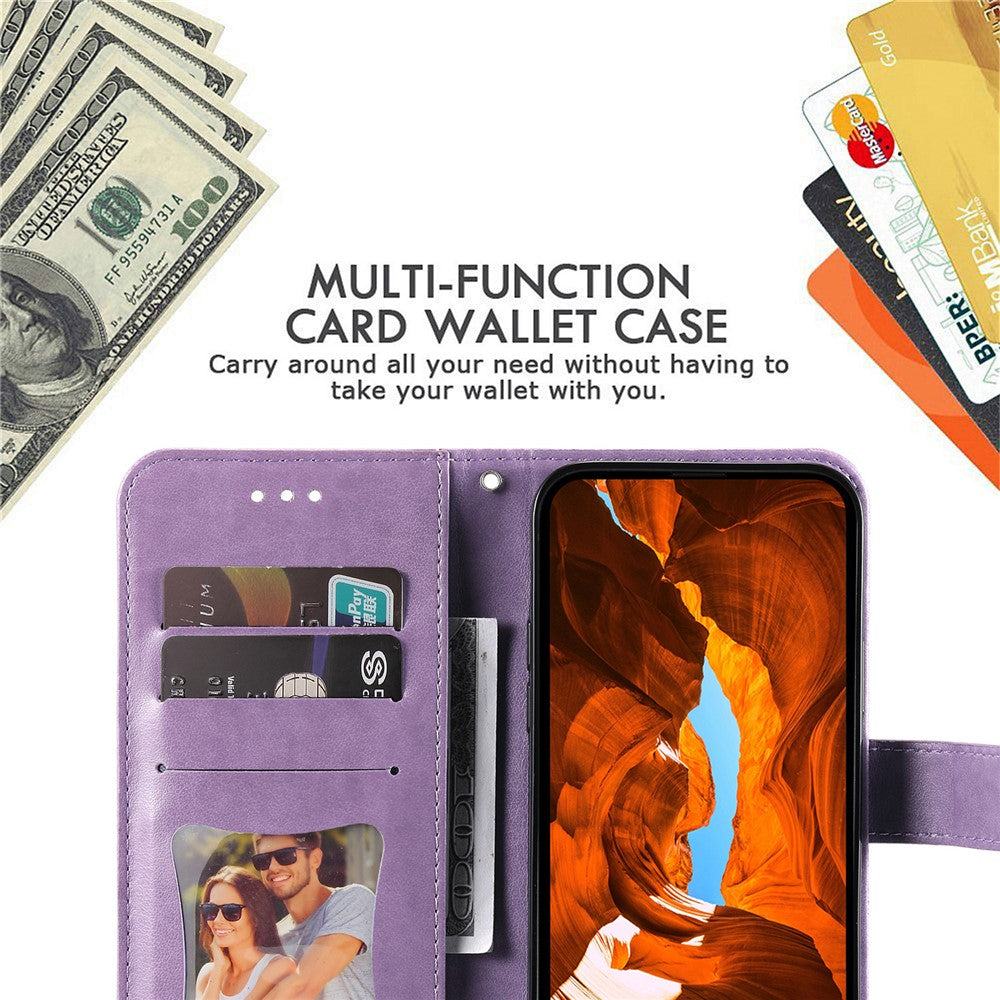 For Honor X8c 4G Case Floral Pattern PU Leather Wallet Stand Phone Cover