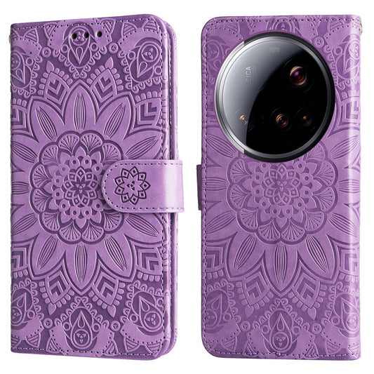 Xiaomi 15 Ultra Handyhülle – mit Sonnenblumen-Aufdruck, Leder-Geldbörsen