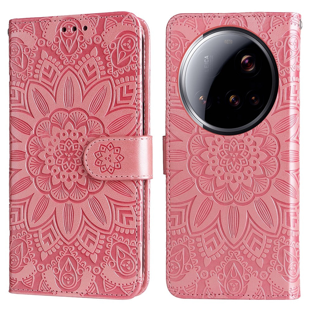 For Xiaomi 15 Ultra Case Sunflower Imprint Leather Wallet Phone Cover
