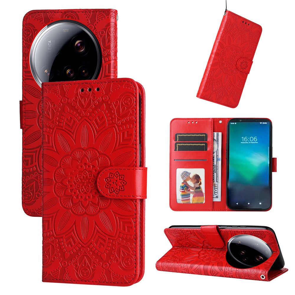 For Xiaomi 15 Ultra Case Sunflower Imprint Leather Wallet Phone Cover