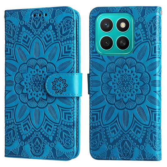 Honor X8c 4G Handyhülle – mit Sonnenblumen-Aufdruck, Leder-Geldbörsen