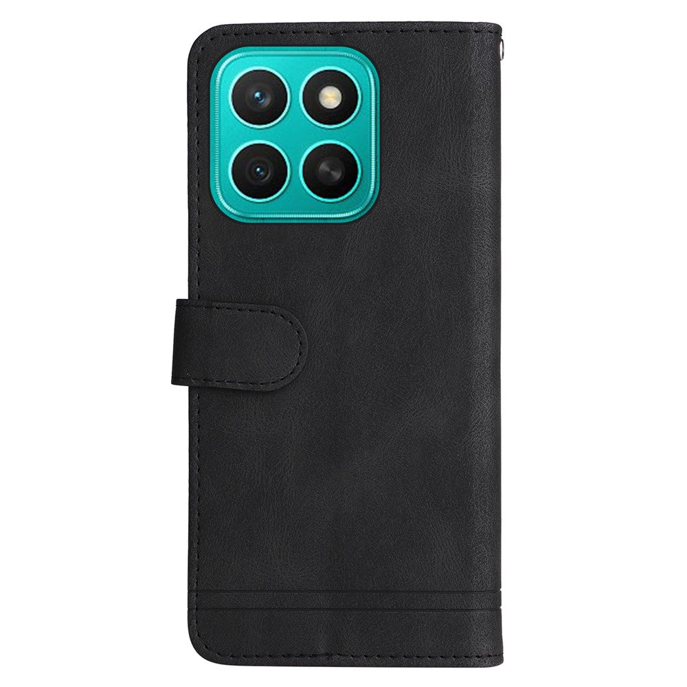 For Honor X8c 4G Leather Wallet Cases Skin Touch Phone Cover Stand with Strap