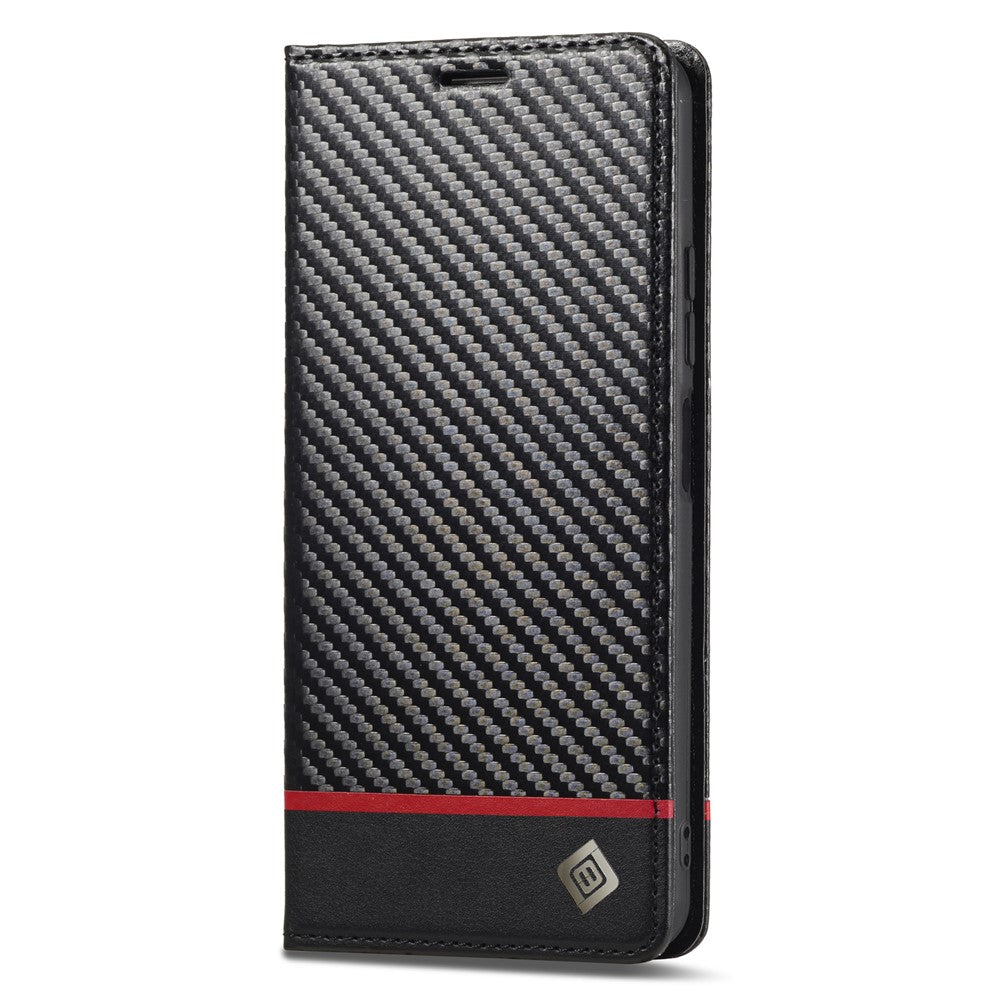 LC.IMEEKE For Xiaomi Redmi Note 14 5G Case Carbon Fiber Texture Phone Cover Stand Card Holder
