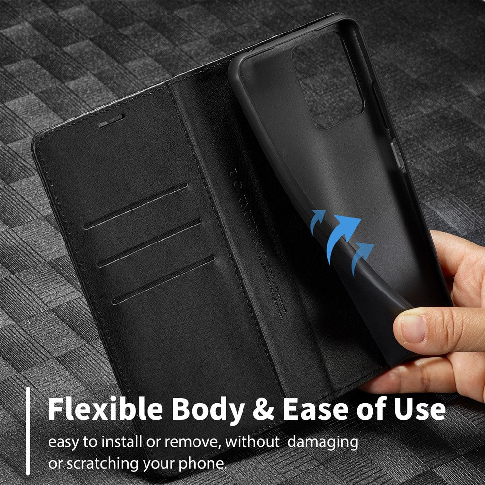 LC.IMEEKE For Xiaomi Redmi Note 14 5G Case Carbon Fiber Texture Phone Cover Stand Card Holder