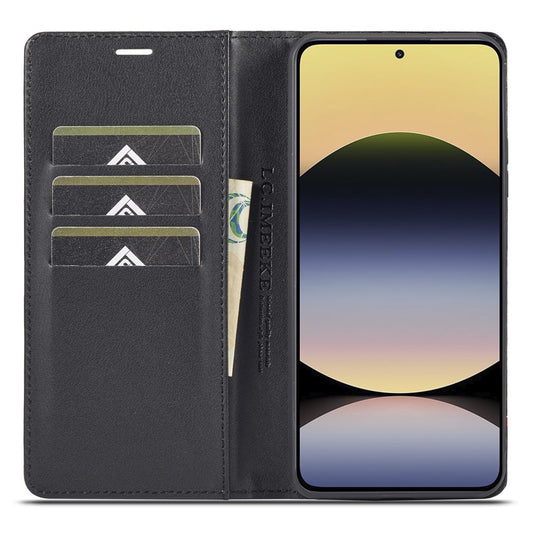 Xiaomi Redmi Note 14 4G (164.84mm) Handyhülle – LC.IMEEKE Kohlefaser Textur Ständer Kartenhalter