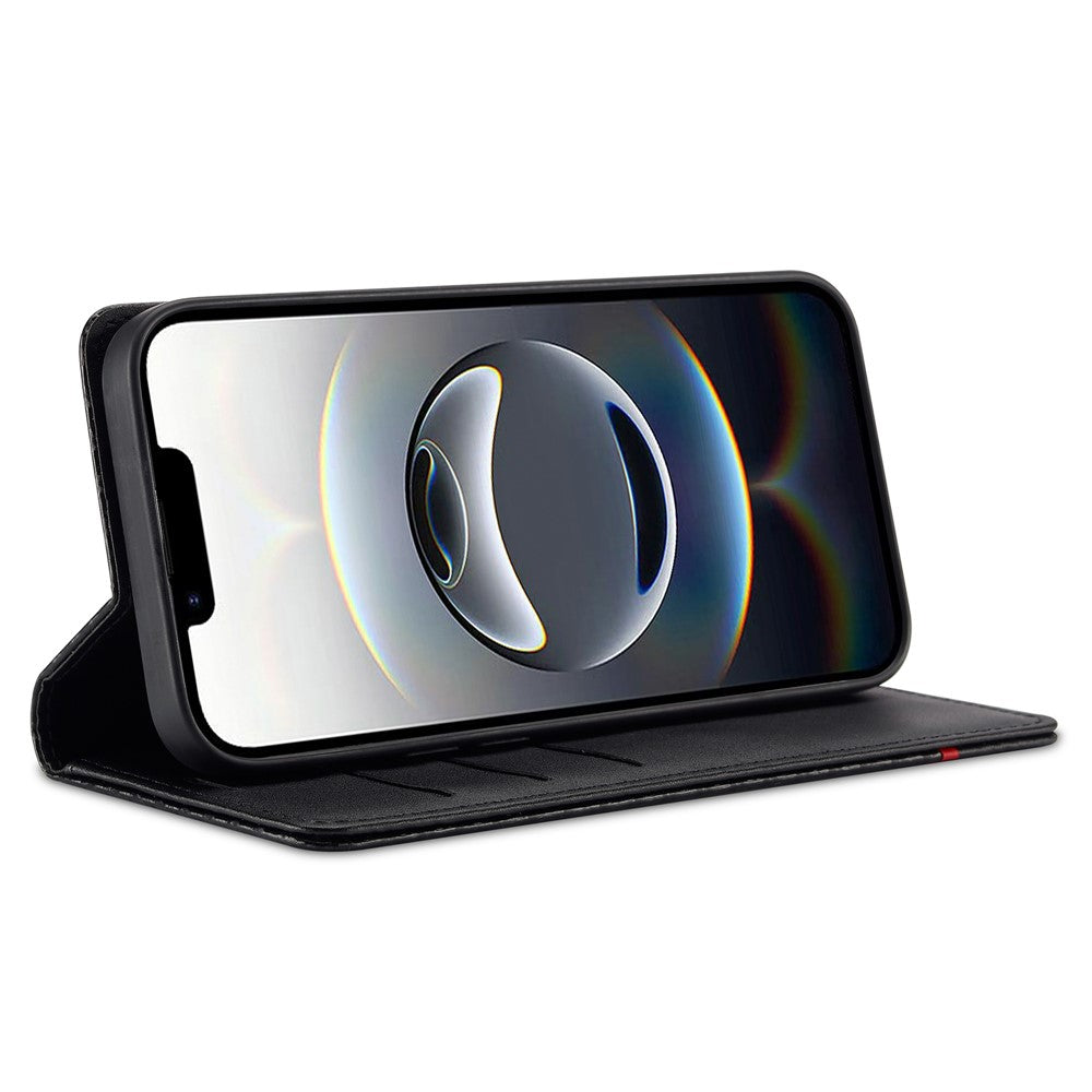 LC.IMEEKE For iPhone 17e / 16e Case Carbon Fiber Texture Phone Cover Stand Card Holder