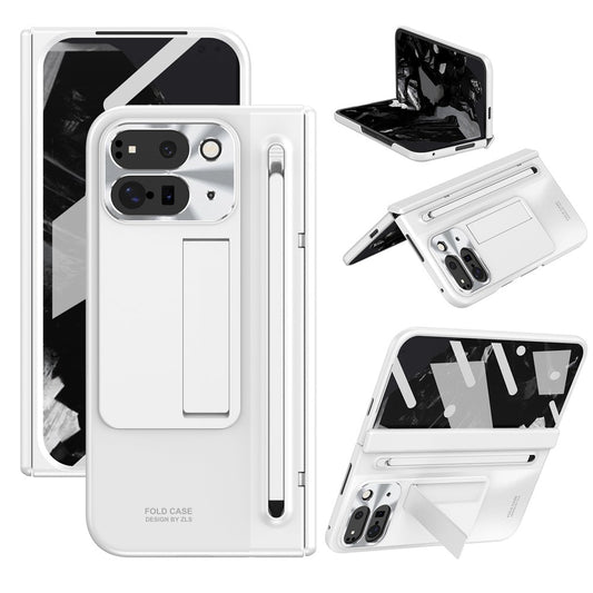 Google Pixel 10 Pro Fold Handyhülle – Gehäuse, Ständer, Scharnier, PC- mit gehärtetem Glasfilm, Eingabestift
