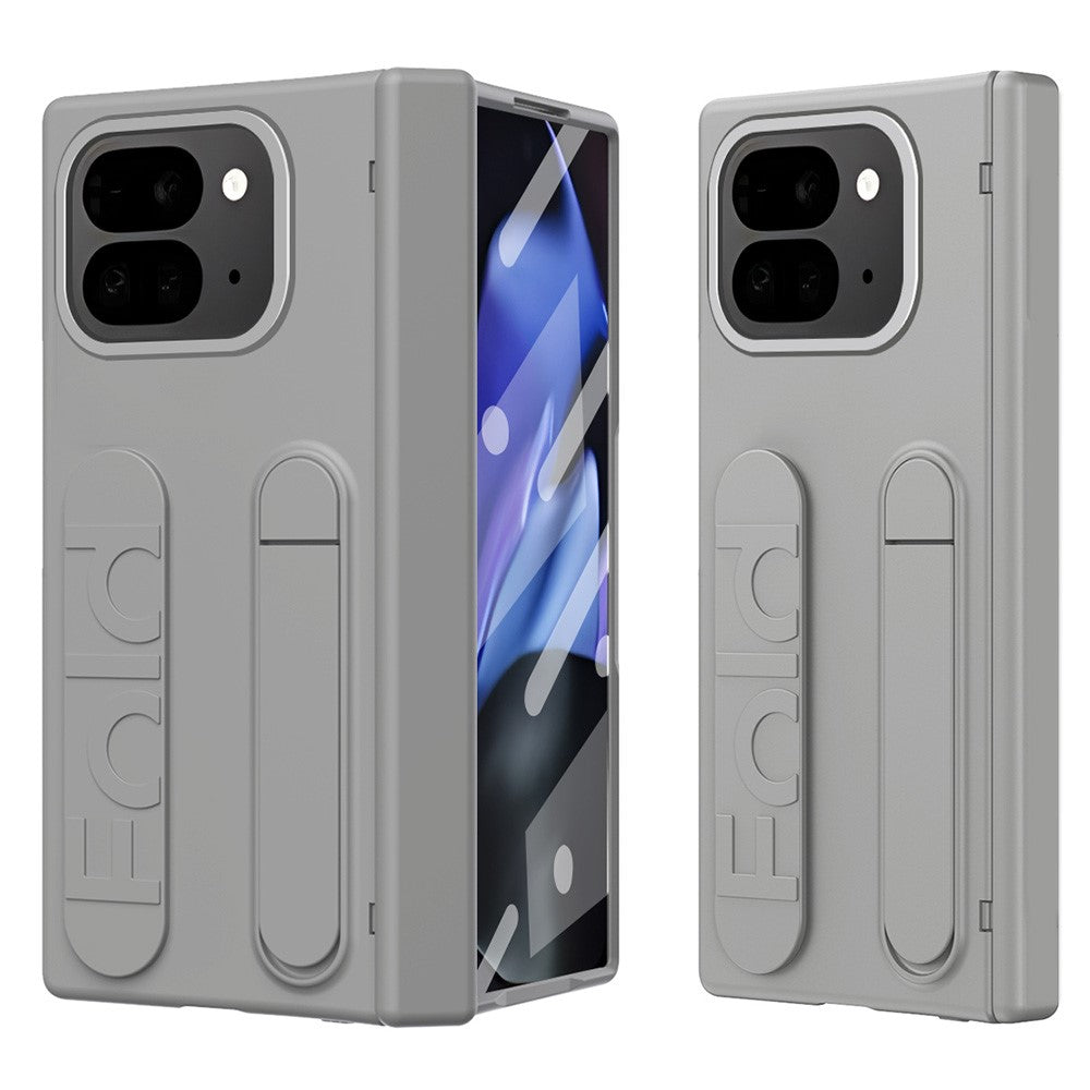 For Google Pixel 10 Pro Fold Case Kickstand Wristband PC Phone Cover with Tempered Glass Film