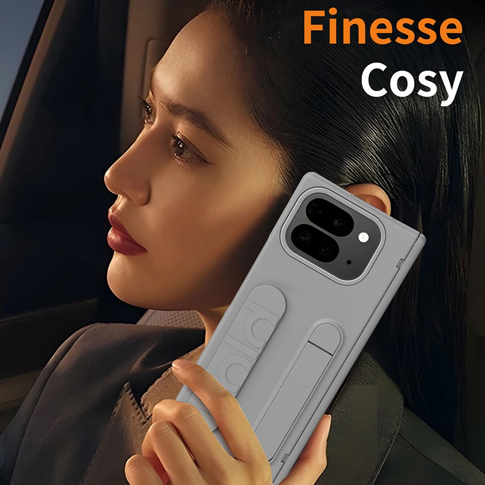 For Google Pixel 10 Pro Fold Case Kickstand Wristband Hard PC Phone Cover with Pen Slot / Stylus