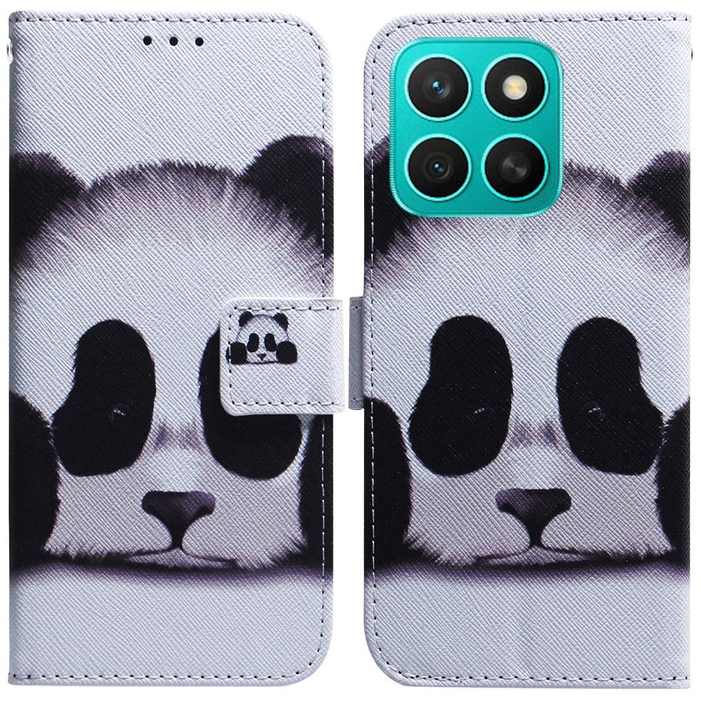 For Honor X8c 4G Wallet Case Pattern Print Leather Phone Cover