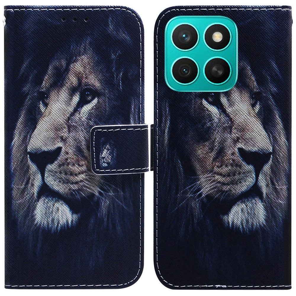 For Honor X8c 4G Wallet Case Pattern Print Leather Phone Cover