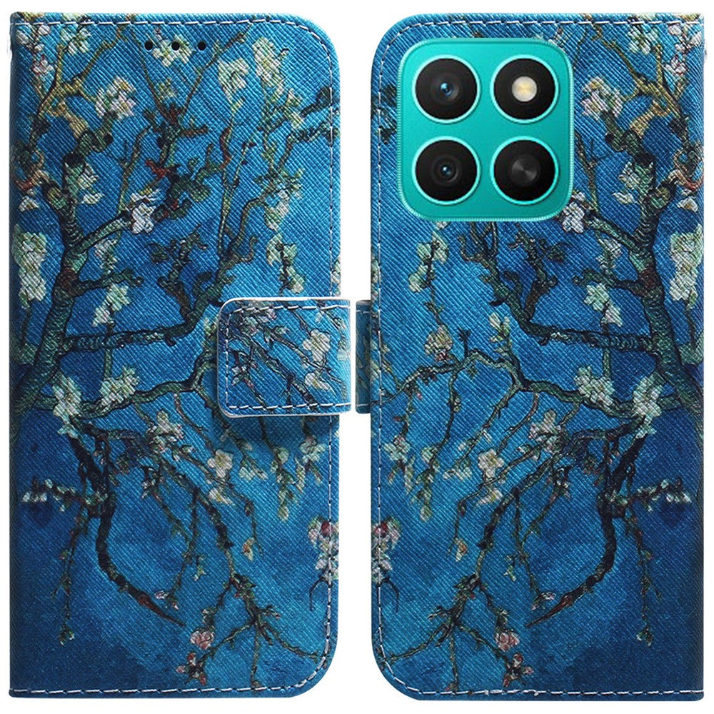 For Honor X8c 4G Wallet Case Pattern Print Leather Phone Cover