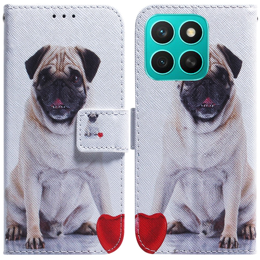 For Honor X8c 4G Wallet Case Pattern Print Leather Phone Cover