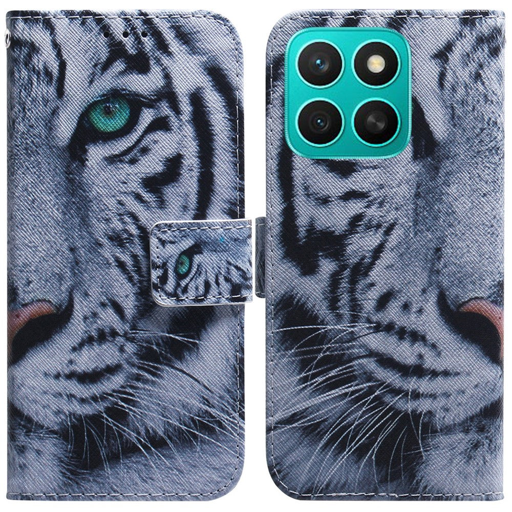 For Honor X8c 4G Wallet Case Pattern Print Leather Phone Cover