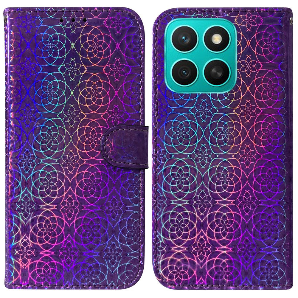 For Honor X8c 4G Stand Case Dazzling Flower Leather Phone Cover