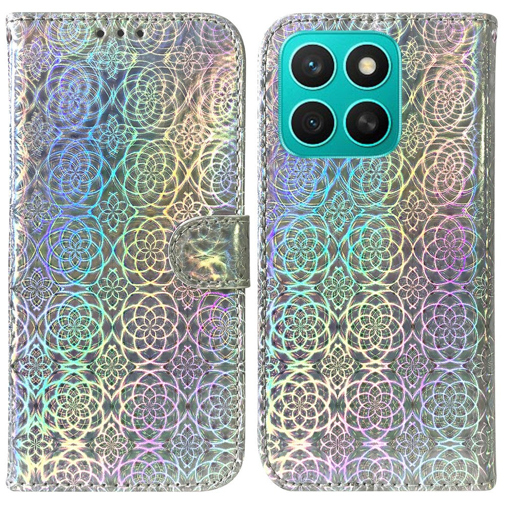 For Honor X8c 4G Stand Case Dazzling Flower Leather Phone Cover