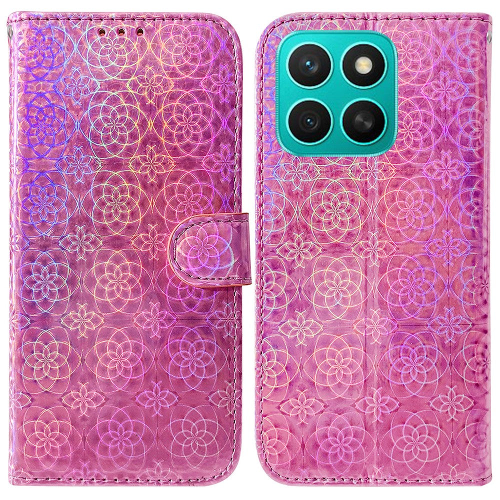 For Honor X8c 4G Stand Case Dazzling Flower Leather Phone Cover